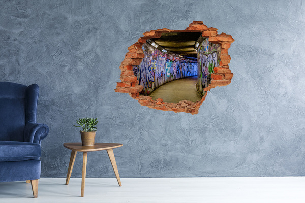 3d fali matrica lyuk a falban Graffiti egy városi alagútban