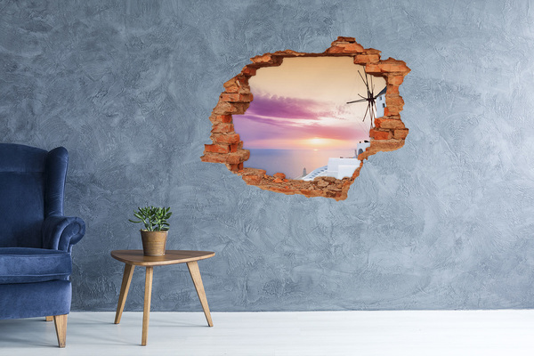 3d fali matrica lyuk a falban Kilátás a görög szigetre