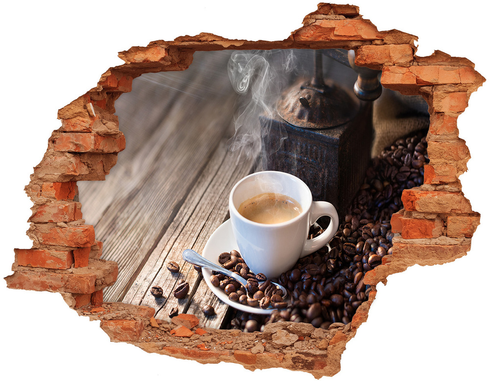 3d fali matrica lyuk a falban Reggeli kávé