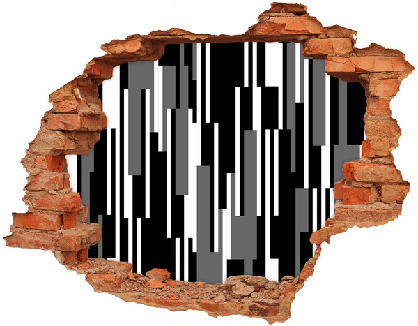 3d fali matrica lyuk a falban Fekete-fehér vonalak