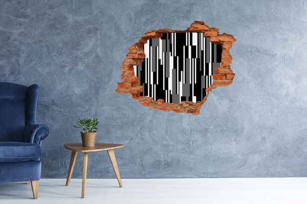 3d fali matrica lyuk a falban Fekete-fehér vonalak