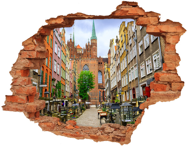 3d fali matrica lyuk a falban Gdansk lengyelország