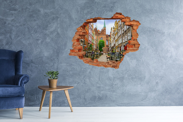 3d fali matrica lyuk a falban Gdansk lengyelország