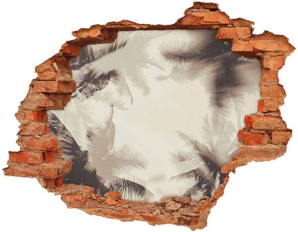 3d fali matrica lyuk a falban Trópusi oázis a fal mögött