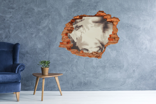 3d fali matrica lyuk a falban Trópusi oázis a fal mögött