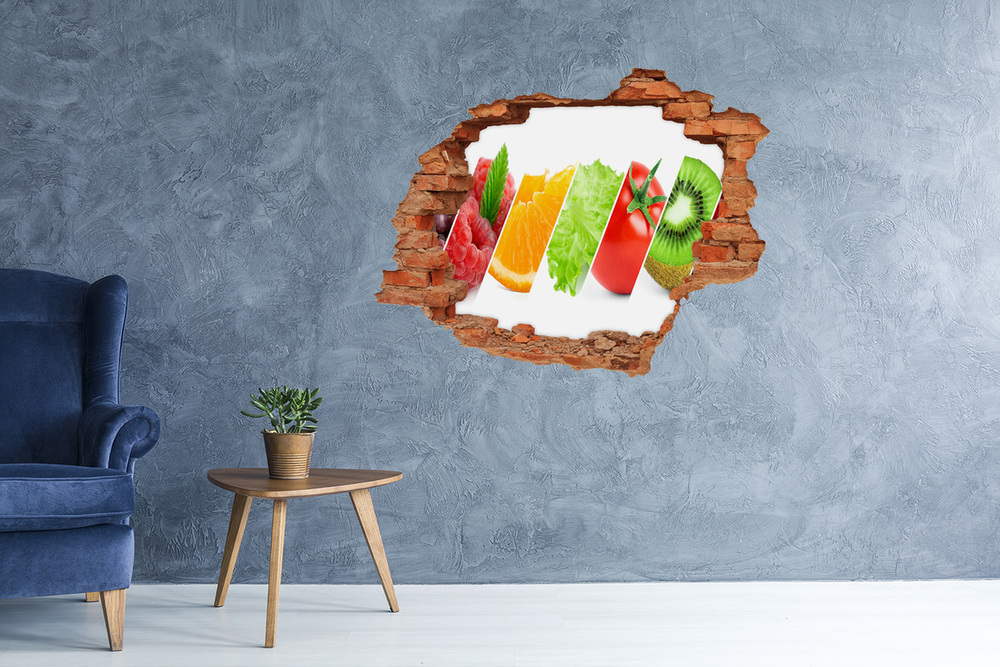 3d fali matrica lyuk a falban Gyümölcsök és zöldségek