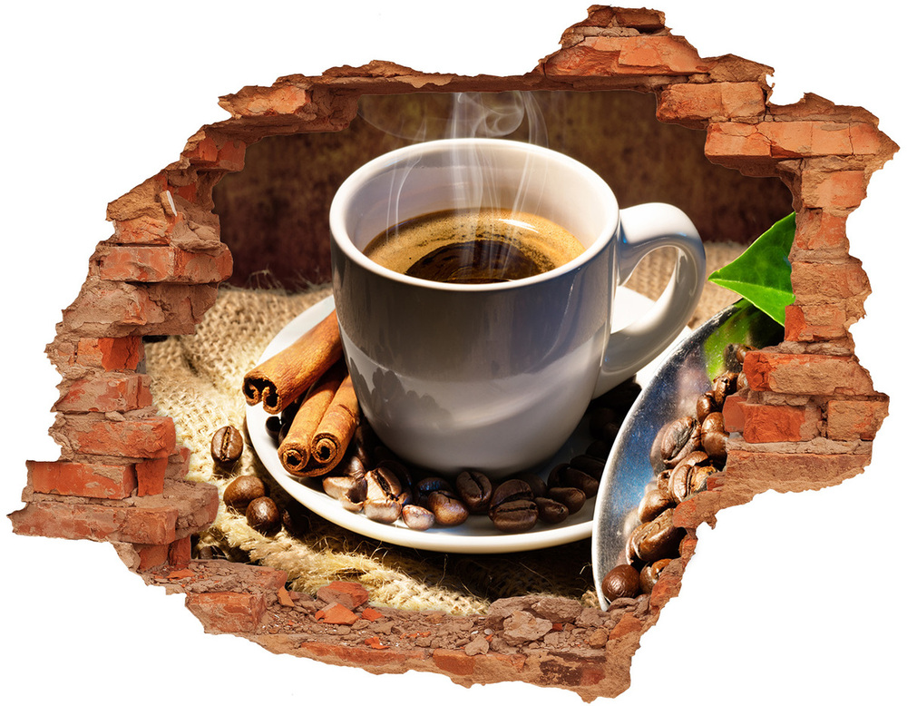 3d fali matrica lyuk a falban Csésze kávé