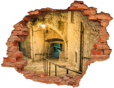 3d fali matrica lyuk a falban Egy történelmi utca az óvárosban