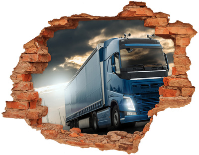 3d fali matrica lyuk a falban Úton lévő teherautó