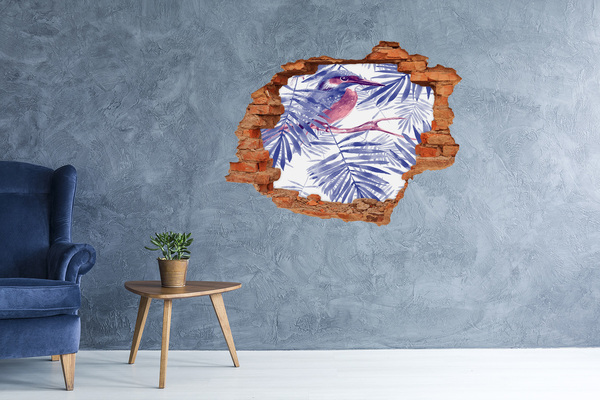 3d fali matrica lyuk a falban Trópusi paradicsom a fal mögött