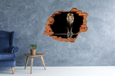 3d fali matrica lyuk a falban Portré egy oroszlán