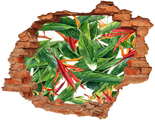 3d fali matrica lyuk a falban Trópusi paradicsom a fal mögött