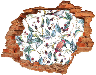 3d fali matrica lyuk a falban Egy madár a szeder között