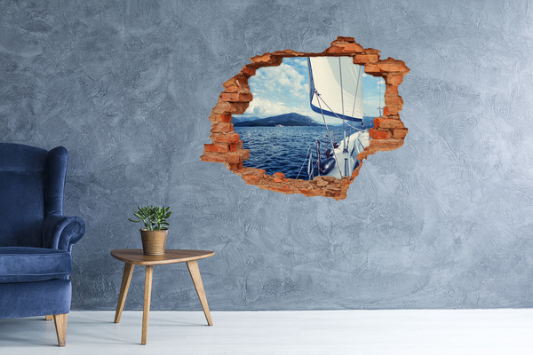 Lyuk 3d fali matrica Kilátás a jacht fedélzetéről