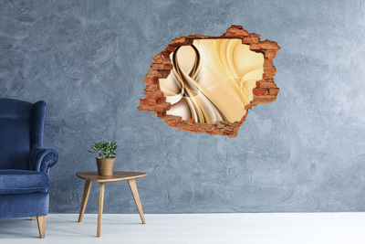 Lyuk 3d fali matrica Arany absztrakció egy lyukban a falban