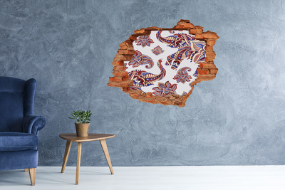 Lyuk 3d fali matrica Színes minták egy lyukban a falban