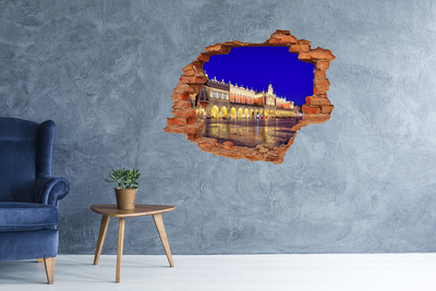 Lyuk 3d fali matrica Krakkó főtere éjszaka