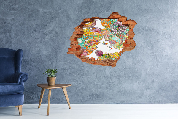 Lyuk 3d fali matrica Virágparadicsom a falak mögött