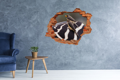 Lyuk 3d fali matrica Madarak a zebra hátán