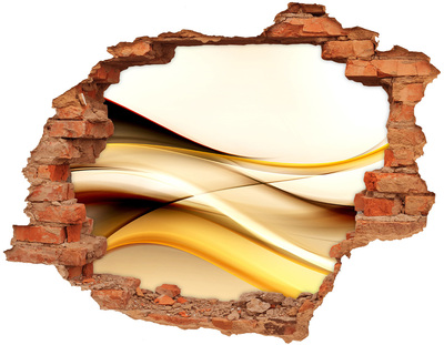 Lyuk 3d fali matrica Arany hullámok egy lyukban a falban