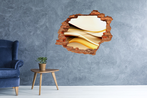 Lyuk 3d fali matrica Arany hullámok egy lyukban a falban