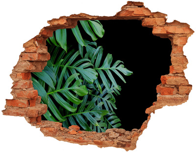 Lyuk 3d fali matrica A zöld dzsungel a fal mögött