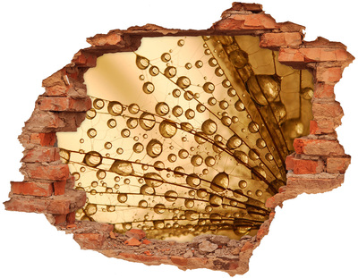 Lyuk 3d fali matrica Egy arany csepp a beton alapon