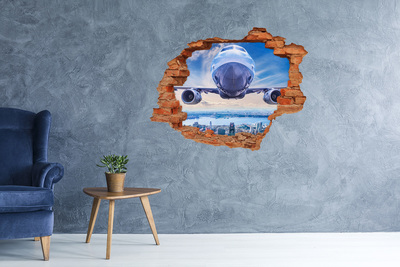 Lyuk 3d fali matrica Egy repülőgép a város felett