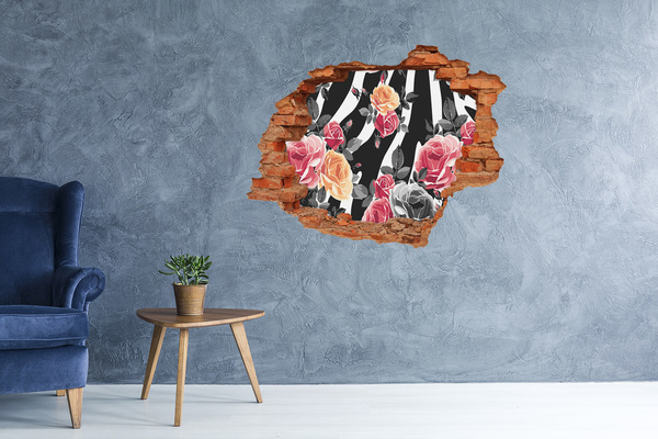 Lyuk 3d fali matrica Virágos felvétel betonról