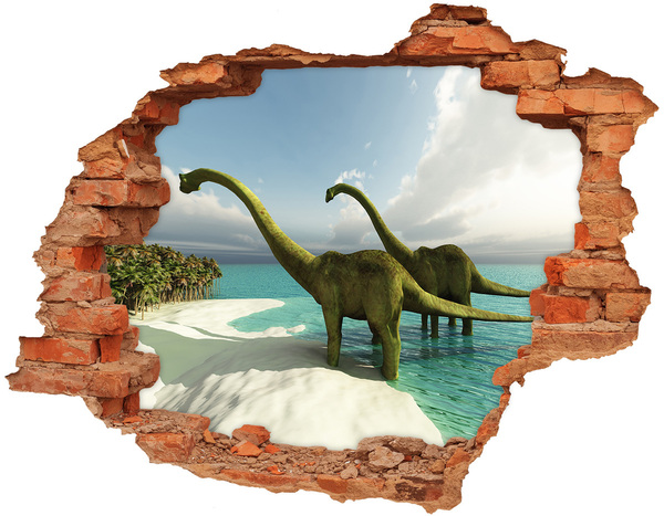 Lyuk 3d fali matrica Dinoszauruszok a strandon