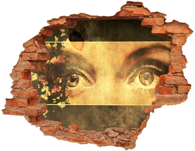 Lyuk 3d fali matrica Szemek a fal mögül