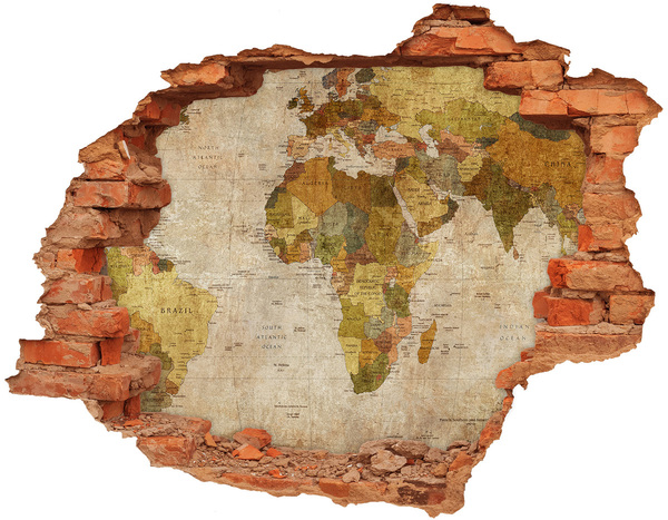 Lyuk 3d fali matrica Afrika térképe a falon