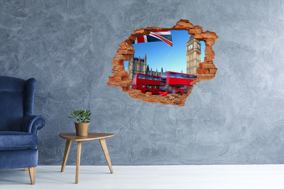 Lyuk 3d fali matrica London látképe egy piros busszal