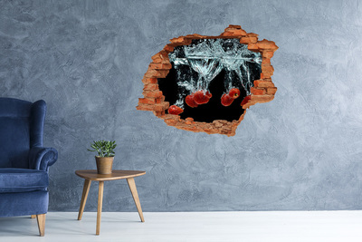 3d-s lyuk vizuális effektusok matrica Gyümölcsrobbanás a vízben