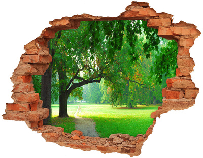 3d-s lyuk vizuális effektusok matrica Zöld park a napsütésben