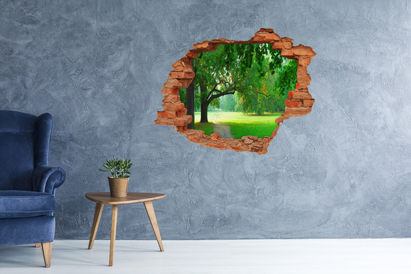 3d-s lyuk vizuális effektusok matrica Zöld park a napsütésben