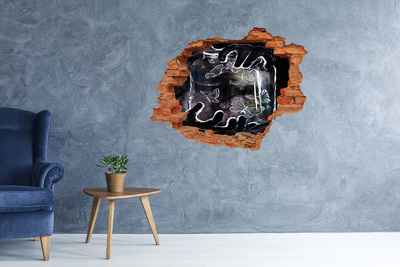 3d-s lyuk vizuális effektusok matrica Pillangók egy varázslatos térben