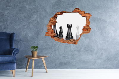 3d-s lyuk vizuális effektusok matrica Sakkjáték egy lyukon keresztül a falban