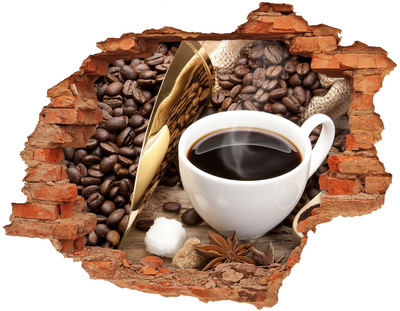 3d-s lyuk vizuális effektusok matrica Kávé a természet szívében