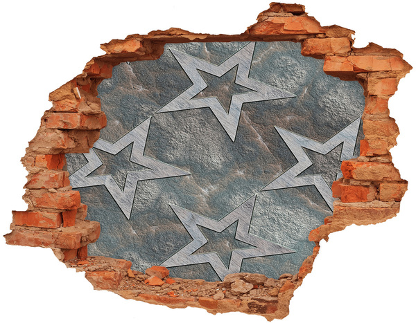 3d-s lyuk vizuális effektusok matrica Törött fal csillagokkal