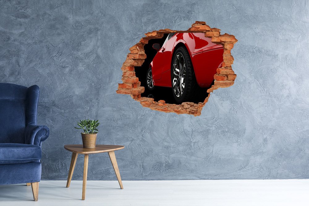3d-s lyuk vizuális effektusok matrica Piros autó