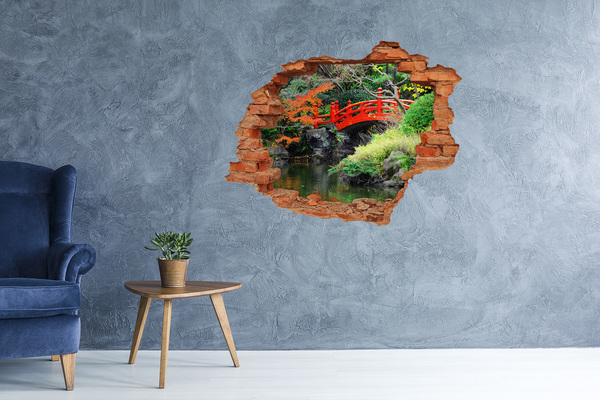 3d-s lyuk vizuális effektusok matrica Japán híd a kertben