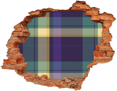 3d-s lyuk vizuális effektusok matrica Kockás minta a falon