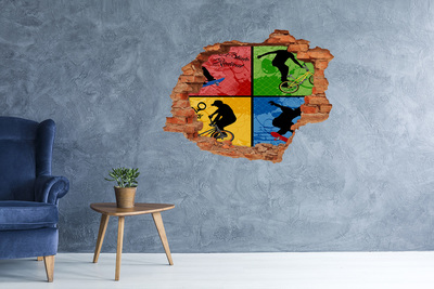 3d-s lyuk vizuális effektusok matrica Gördeszkázás akcióban