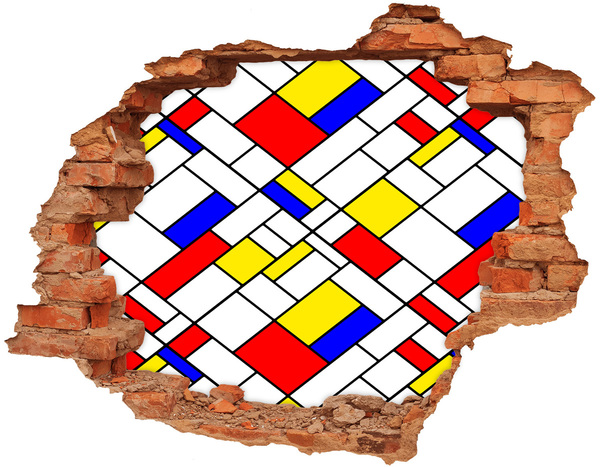 3d-s lyuk vizuális effektusok matrica Absztrakt minta Mondrian stílusában