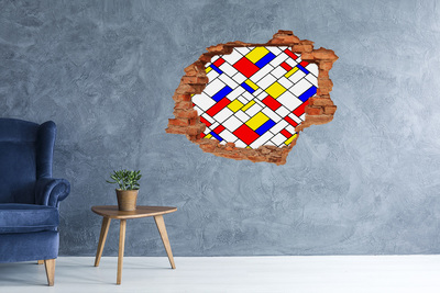 3d-s lyuk vizuális effektusok matrica Absztrakt minta Mondrian stílusában
