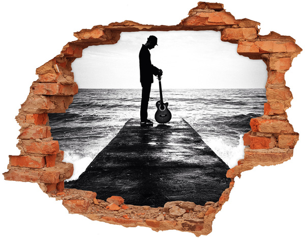 3d-s lyuk vizuális effektusok matrica Zenész a mólón