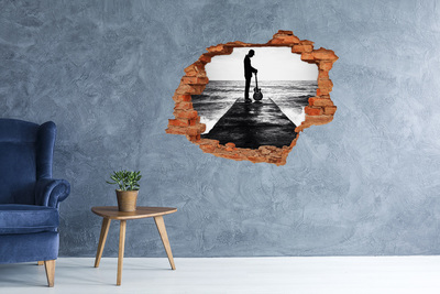 3d-s lyuk vizuális effektusok matrica Zenész a mólón