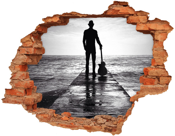 3d-s lyuk vizuális effektusok matrica Zenész a mólón