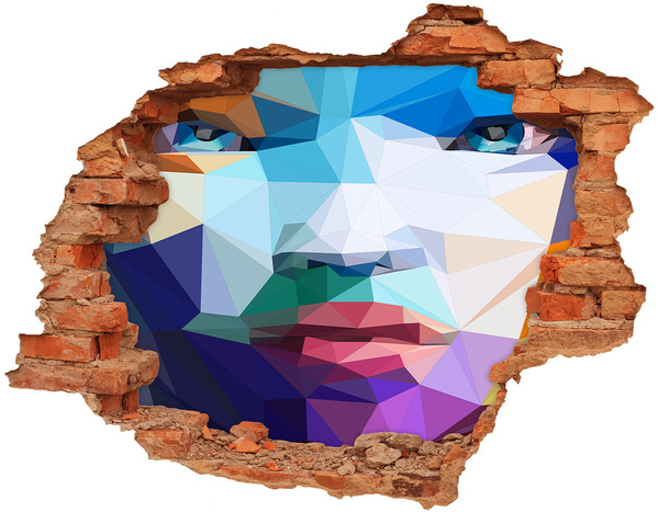 3d-s lyuk vizuális effektusok matrica Egy tájkép a geometria színeiben